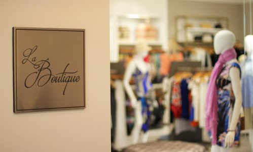 La Boutique sign at Ritz Carlton Atlanta, retail displays by Morgan Li