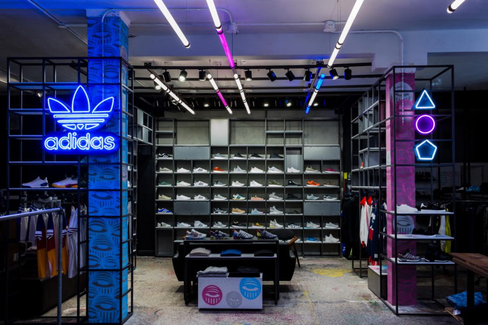 Custom display built for Adidas in Shoe Gallery by Morgan Li