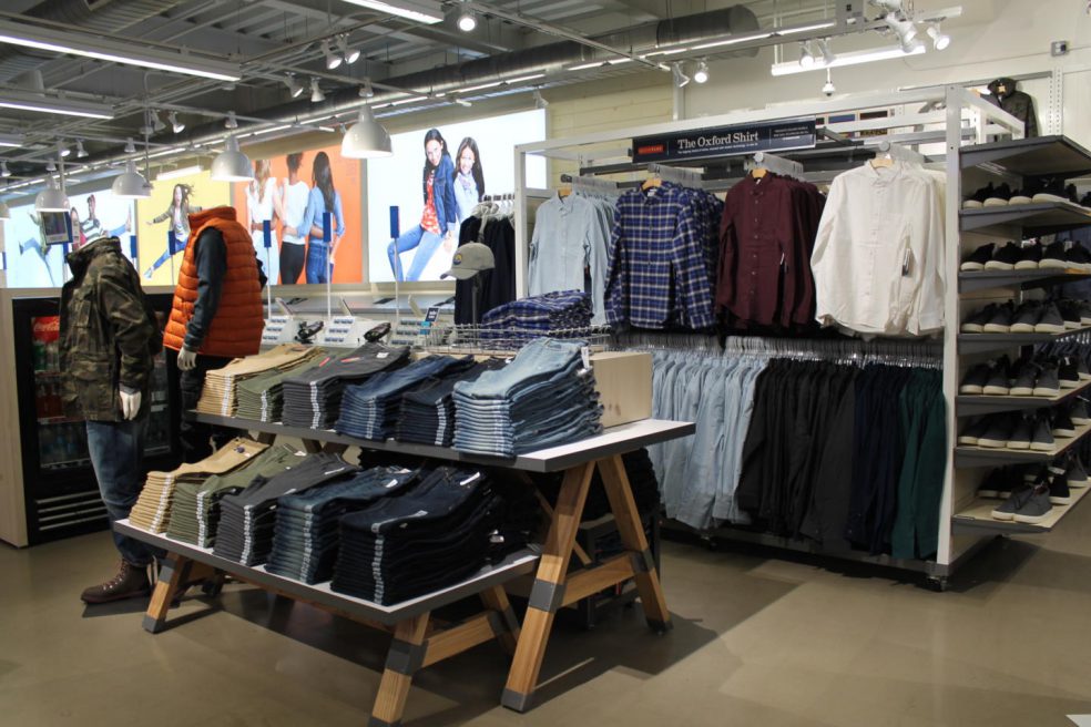 Floor display and fixtures by Morgan Li at Old Navy Times Square