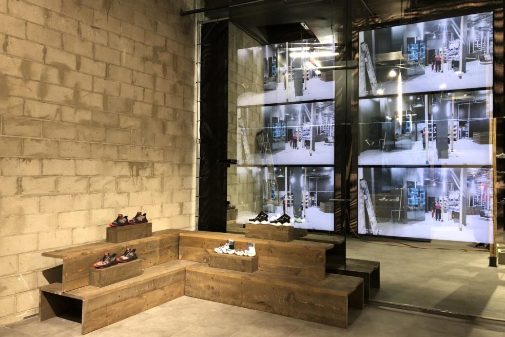 Custom floor display built by Morgan Li for Adidas pop up shop