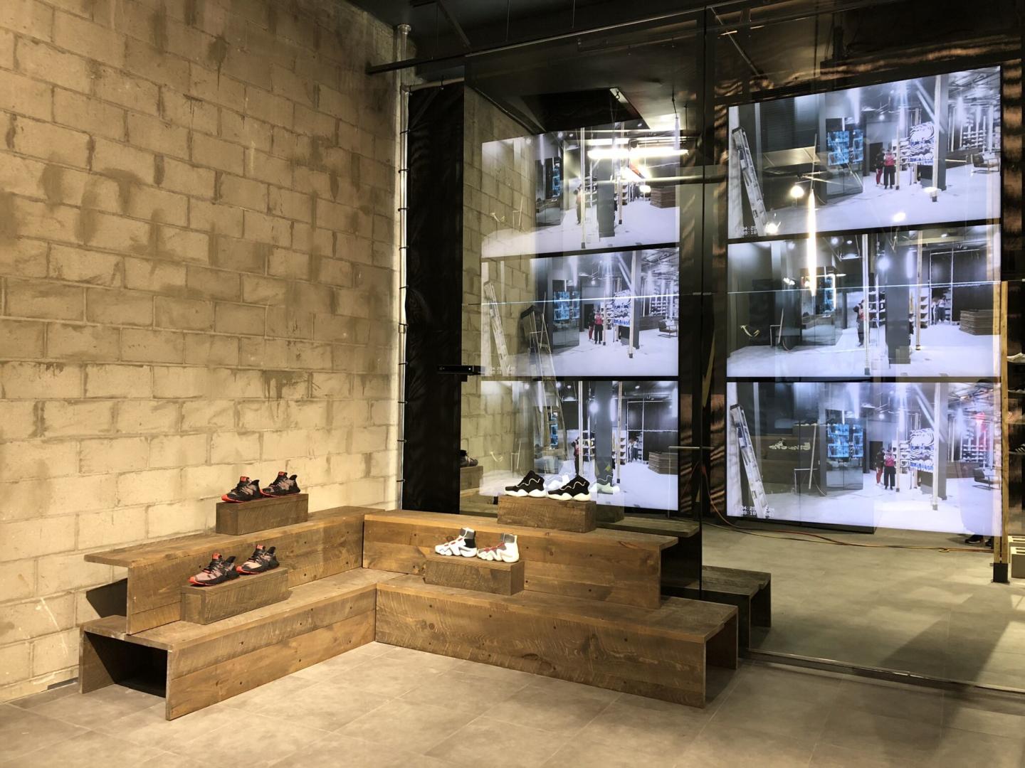 Custom floor display built by Morgan Li for Adidas pop up shop 