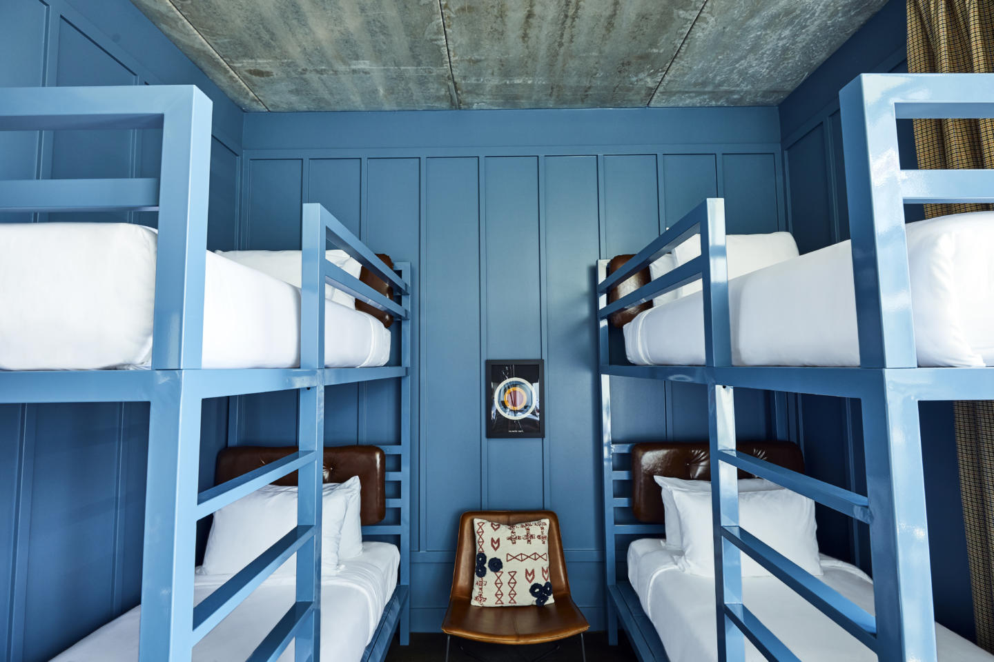 Guest room including bunk beds at boutique hotel in Nashville 