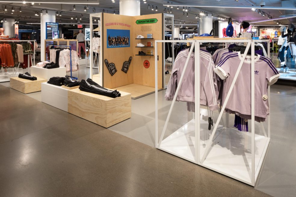 Apparel floor displays at Macys Adidas Shop-in-shop by Morgan Li