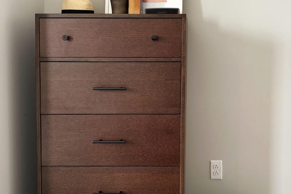 Custom dresser at off-campus apartments by furniture manufacturer Morgan Li