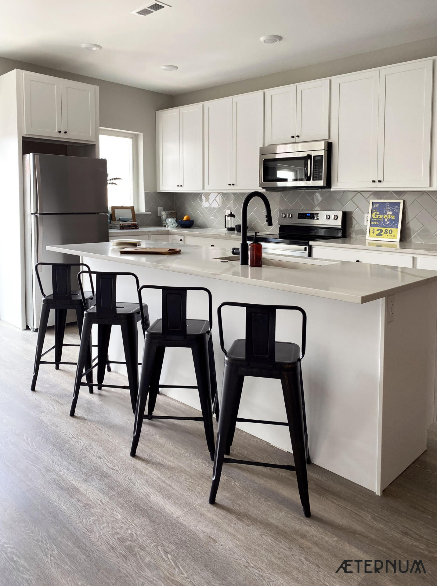 Hospitality casegood kitchen island by custom manufacturer Morgan Li 