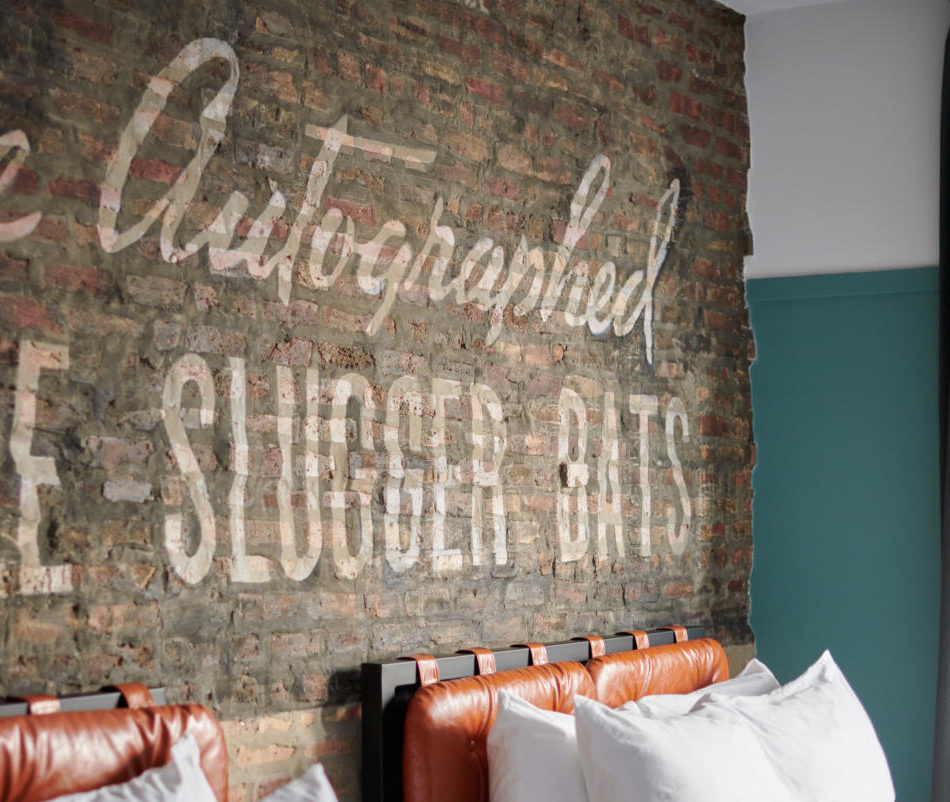 Headboards and custom wall art at boutique hotel by custom furniture manufacturer Morgan Li