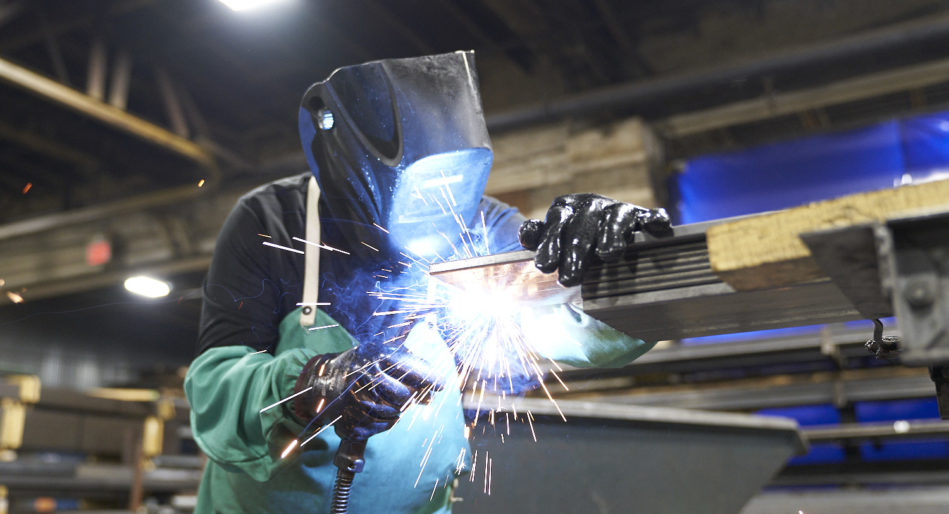 Metal fabrication company Morgan Li welder