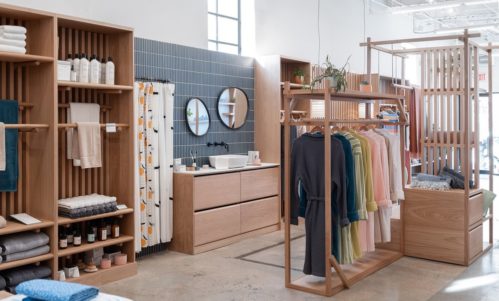 Brooklinen flagship with custom retail displays and millwork by Morgan Li