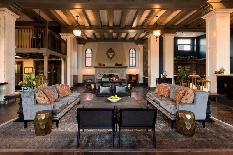 Common area at Hotel Petaluma with custom furniture by Morgan Li