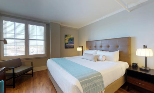 Sonoma hotel guest room with custom furniture by Morgan Li