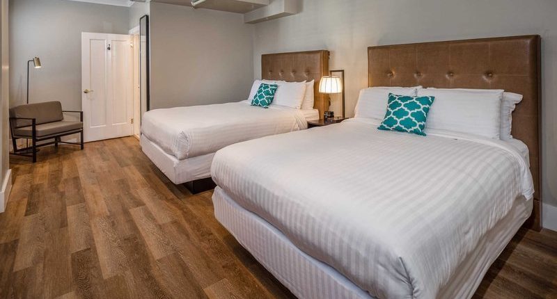 Hotel Petaluma guest room with furniture by Morgan Li