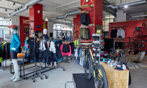 Moosejaw store interior with floor and perimeter displays by Morgan Li