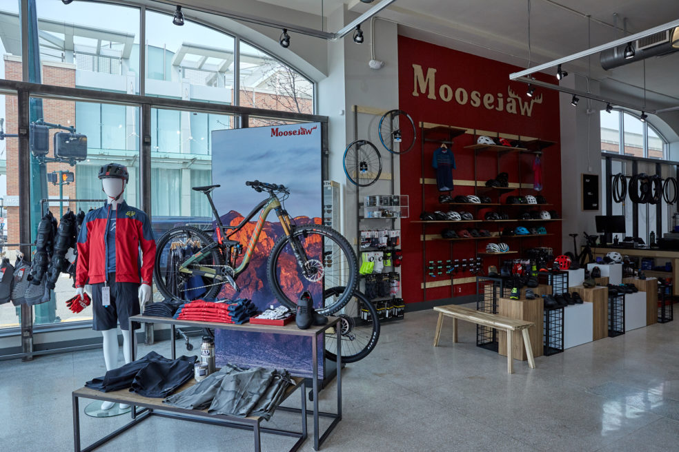 Moosejaw floor displays and fixtures by retail fixture manufacturer Morgan Li